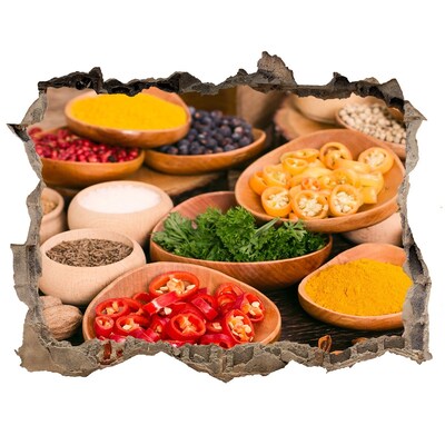 Hole wall sticker A kitchen full of spices