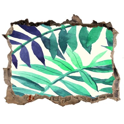 Hole wall sticker Tropical leaves