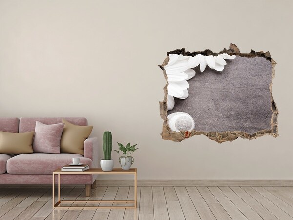 Hole in the wall decal A floral dream in concrete