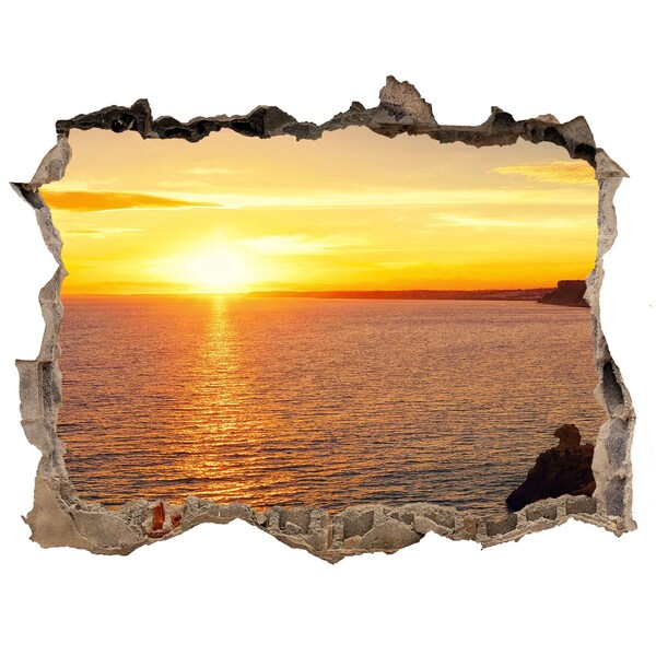 Hole in the wall sticker Sunset sea