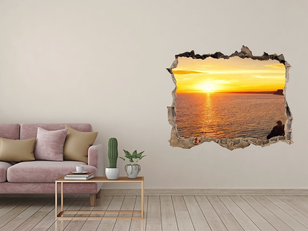 Hole in the wall sticker Sunset sea