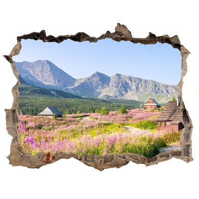Hole in the wall decal A mountain glade in flowers