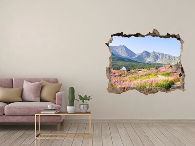 Hole in the wall decal A mountain glade in flowers