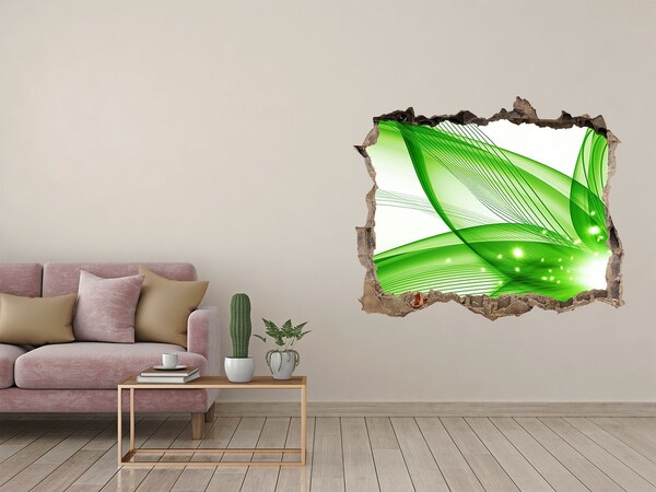 Hole in the wall sticker Green wave of light