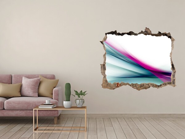 Hole in the wall decal Colorful waves in the wall