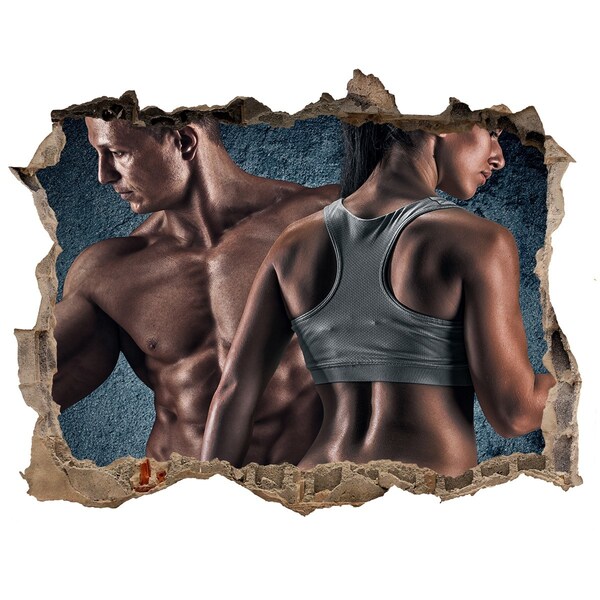 Hole in the wall sticker Gym in action