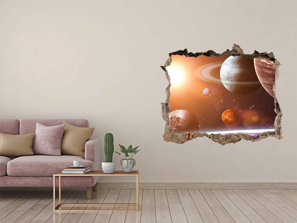 Hole wall sticker Solar system