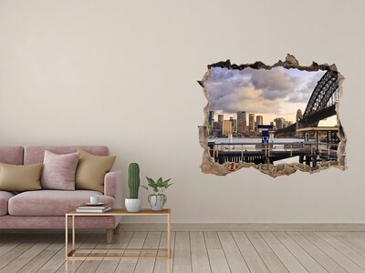 Hole wall sticker View of Sydney