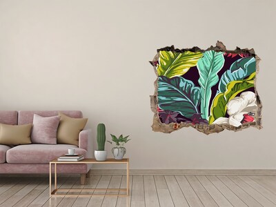 3D wall hole Tropical flowers