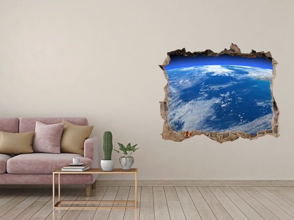 Hole wall sticker View of Earth from space