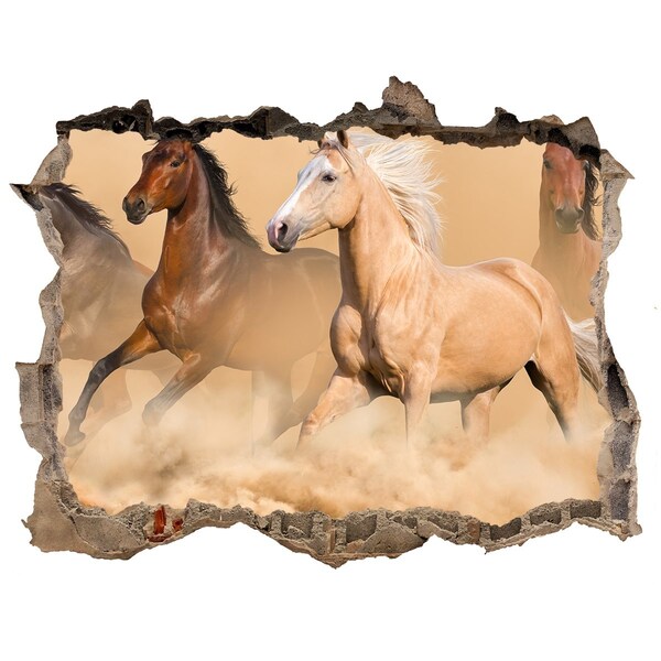 Hole in the wall sticker Desert's horses