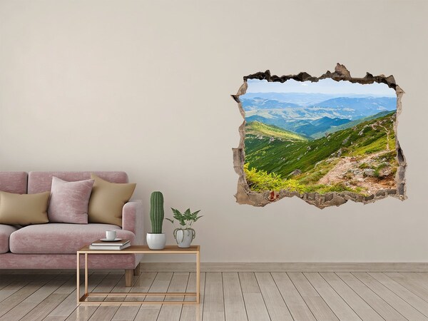 Hole wall sticker Green hills