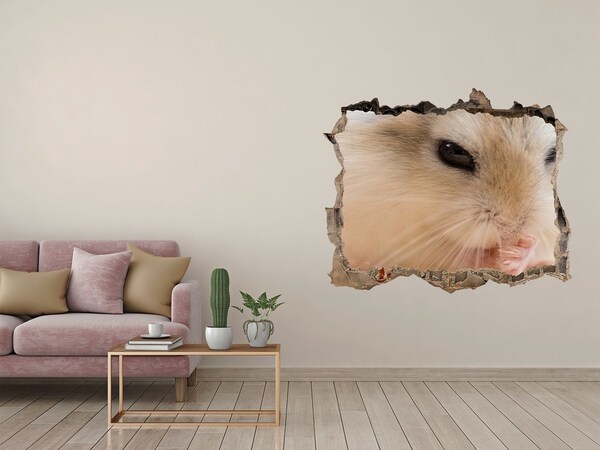 Hole in the wall sticker Hamster in a hole in the wall