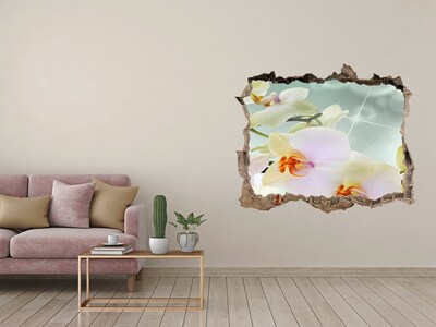 Hole in the wall decal Flowers in concrete
