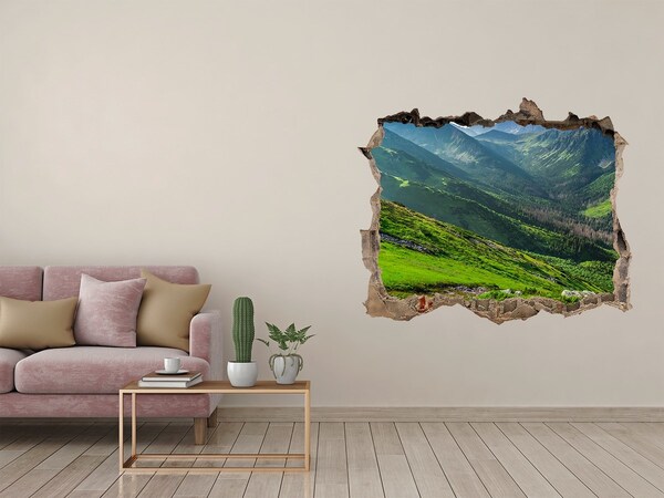 Hole in the wall decal A green valley in the mountains