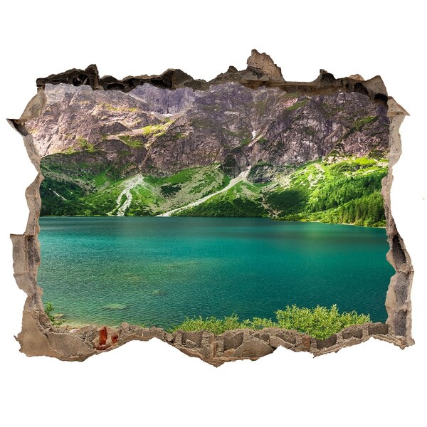 Hole in the wall decal Mountain landscape by the lake