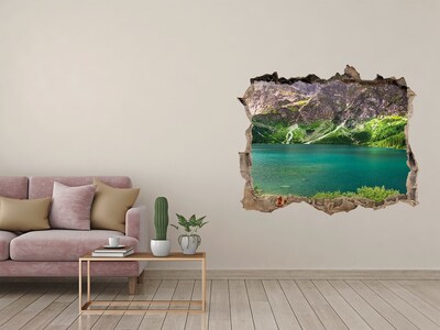 Hole in the wall decal Mountain landscape by the lake