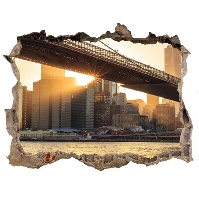 Hole in the wall decal Bridge in the setting sun