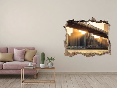 Hole in the wall decal Bridge in the setting sun