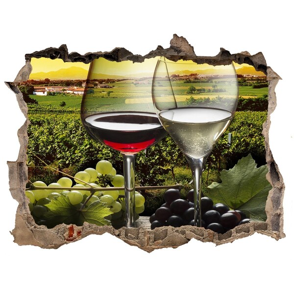 Hole in the wall decal Wine and grapes