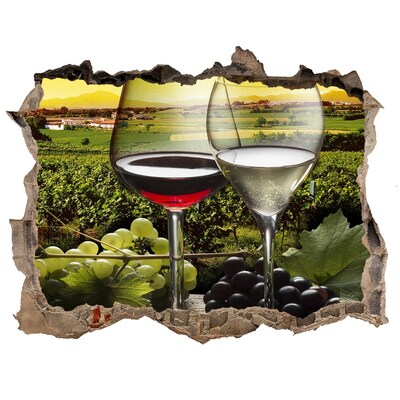 Hole in the wall decal Wine in the vineyard
