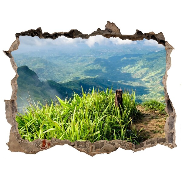 Hole in the wall decal A green valley in the mountains