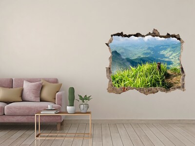 Hole in the wall decal A green valley in the mountains