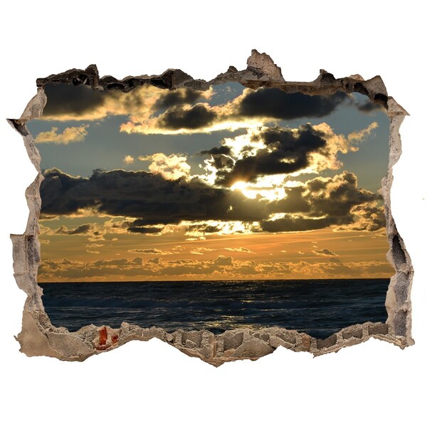 3D wall hole wallpaper West by the sea