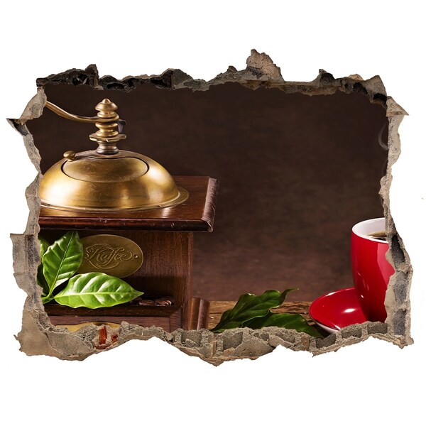 3D wall hole wallpaper A coffee oasis in the heart of the home