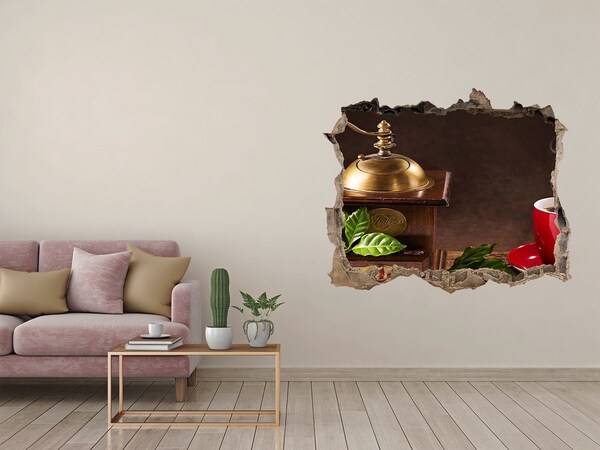 3D wall hole wallpaper A coffee oasis in the heart of the home