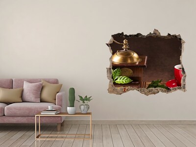 3D wall hole wallpaper A coffee oasis in the heart of the home