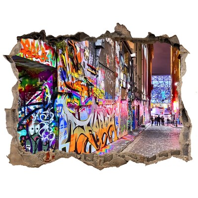 Hole wall sticker Colorful graffiti