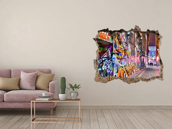 Hole wall sticker Colorful graffiti