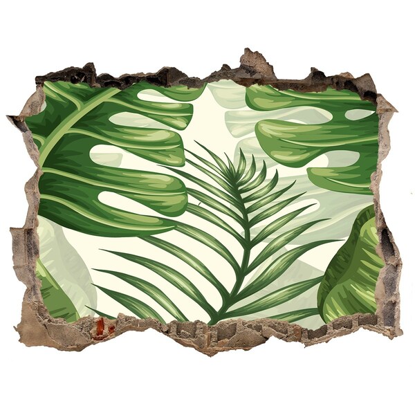 Hole in the wall decal Tropical leaves