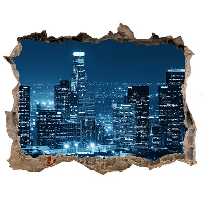 Hole wall sticker Night view of Los Angeles