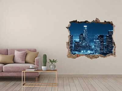 Hole wall sticker Night view of Los Angeles