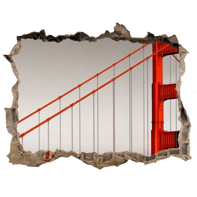 3D wall hole Golden Gate Bridge in San Francisco