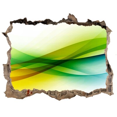 Hole wall sticker Colorful landscape behind the wall