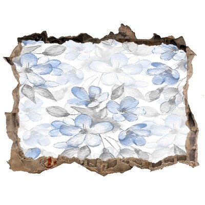 Hole wall sticker Floral pattern through a hole in the wall