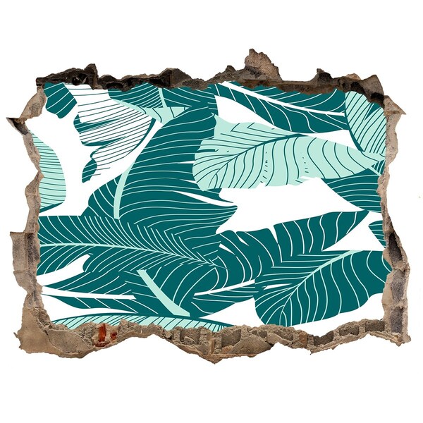 Hole wall sticker A tropical oasis in a ruined wall