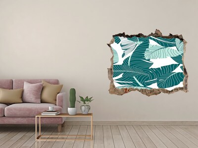 Hole wall sticker A tropical oasis in a ruined wall