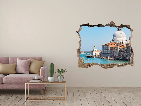 Hole in the wall decal Tropical flowers