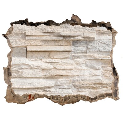 Hole wall sticker Damaged wall with stone finish