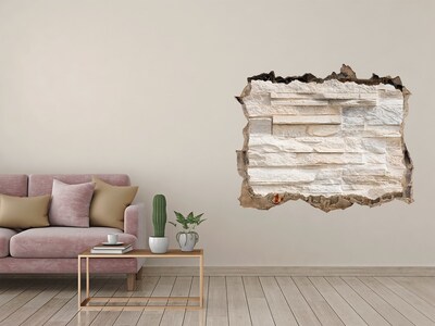 Hole wall sticker Damaged wall with stone finish