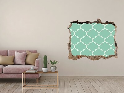 Hole in the wall decal Green mosaic against the background of a damaged wall