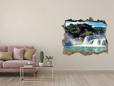 Hole in the wall sticker Waterfalls in Paradise