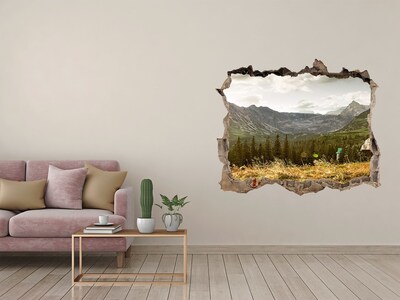 Hole in the wall decal Mountain landscape through a hole in the wall