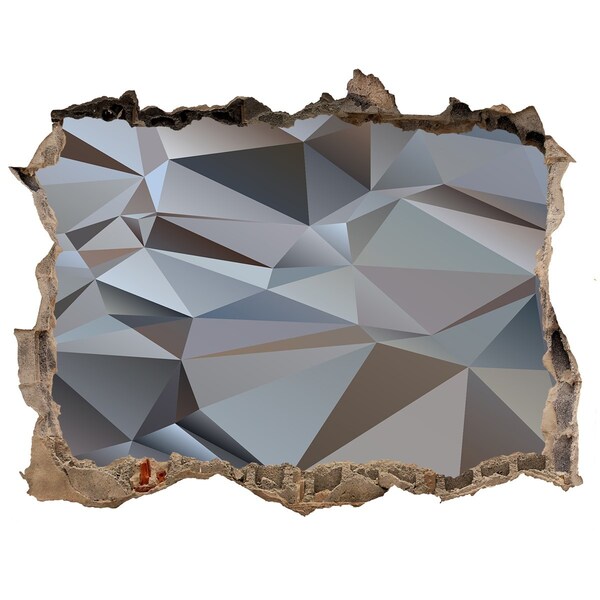 3D wall hole wallpaper Stone hole with geometric shapes