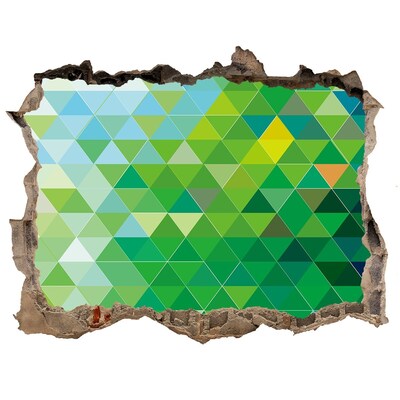 3D wall hole wallpaper Green landscape in a hole in the wall