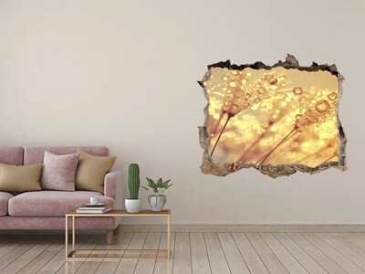 3D wall hole wallpaper Golden meadows in the sunlight